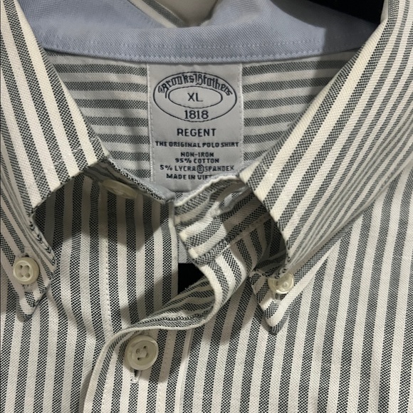 Brooks Brothers Green and White Striped Button-Down Shirt - Picture 2 of 3